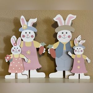 Bunny family tabletop decor
